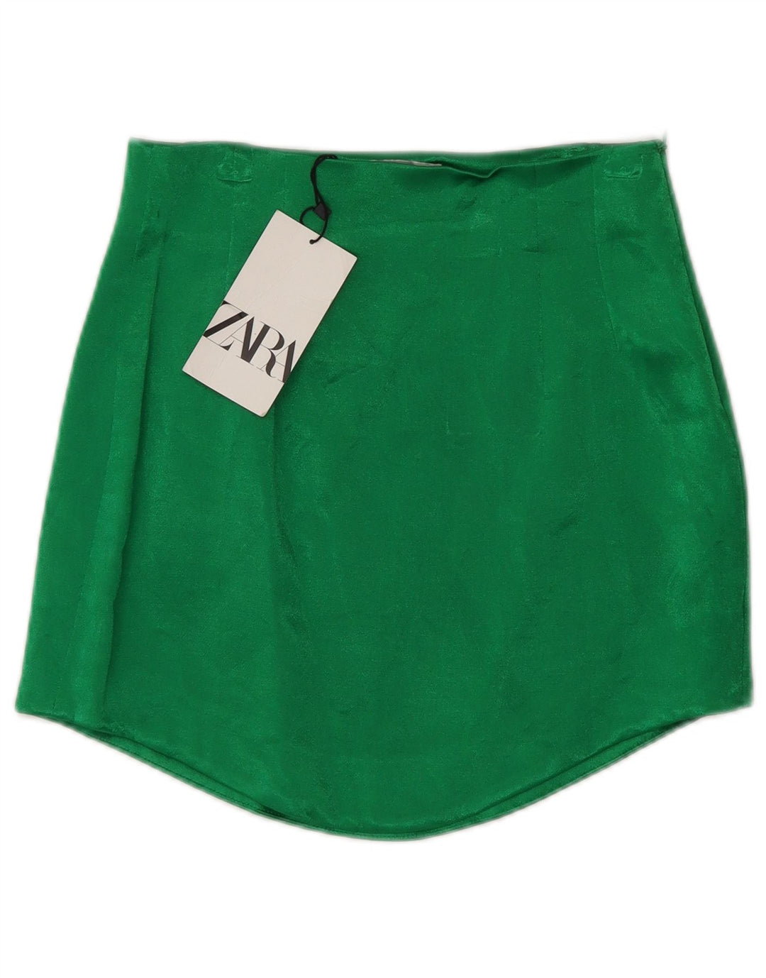 Mini saia feminina Zara XS W24 viscose verde