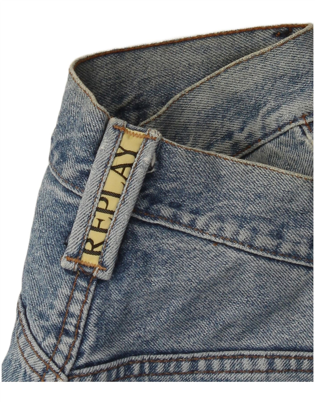 Shorts jeans masculino REPLAY W32 algodão azul médio