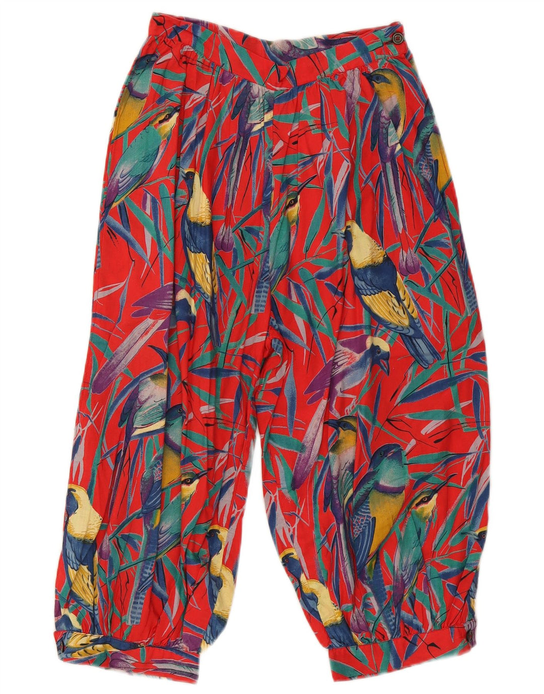 Calça feminina capri harém VINTAGE W24 L17 estampa animal vermelha