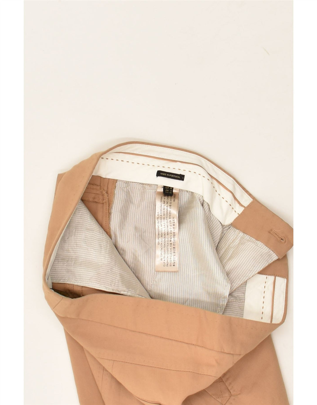 MASSIMO DUTTI Womens Slim Chino Trousers EU 38 Medium W28 L28 Beige Cotton | Vintage Massimo Dutti | Thrift | Second-Hand Massimo Dutti | Used Clothing | Messina Hembry 