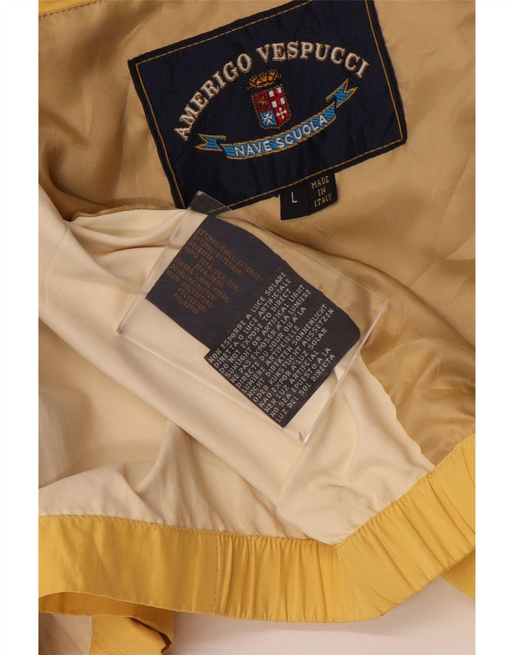 Jaqueta bomber masculina Amerigo Vespucci UK 40 grande seda amarela