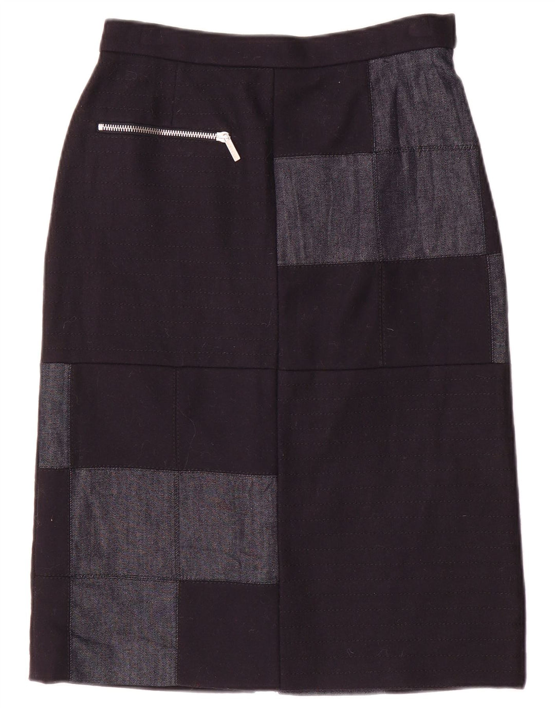 Saia midi feminina Iceberg IT 40 pequena W26 azul marinho patchwork nylon