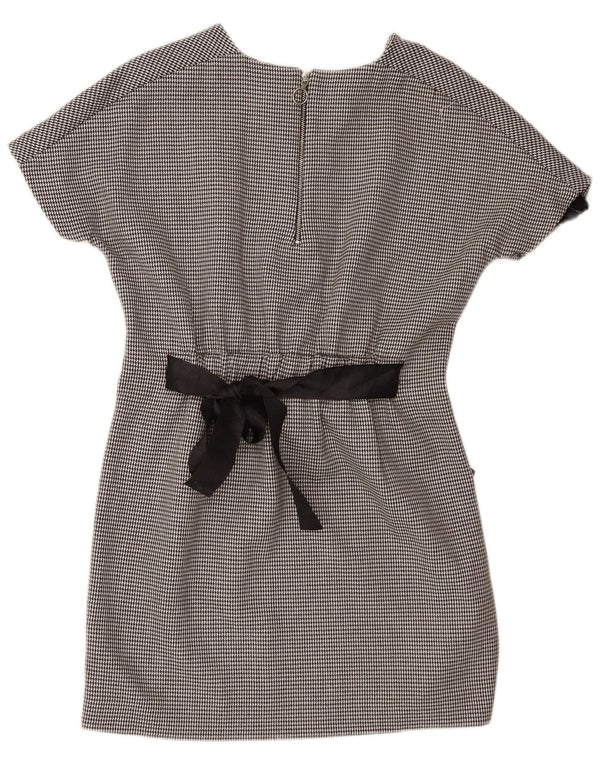 Zara Vestido feminino Trafaluc básico UK 10 pequeno preto houndstooth poliéster