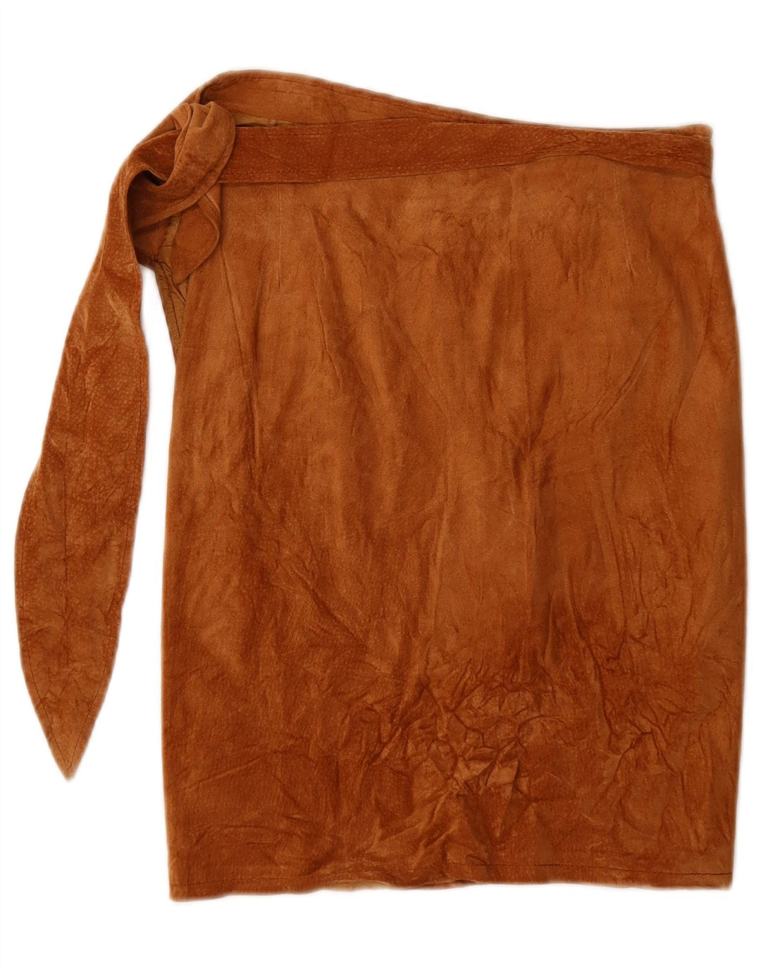Saia feminina vintage de camurça W25 XS bege