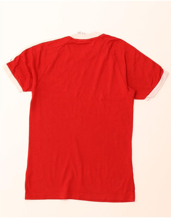 ADIDAS Mens T-Shirt Top XS Algodão Vermelho