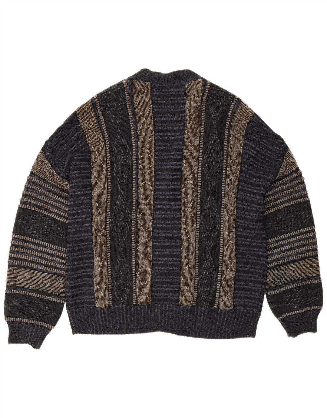 Suéter cardigã masculino Fiume IT 50 médio azul marinho argyle/acrílico diamante