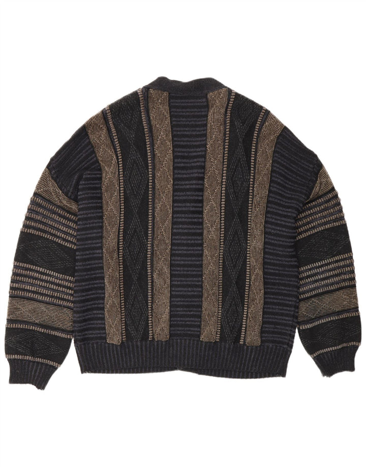 Suéter cardigã masculino Fiume IT 50 médio azul marinho argyle/acrílico diamante