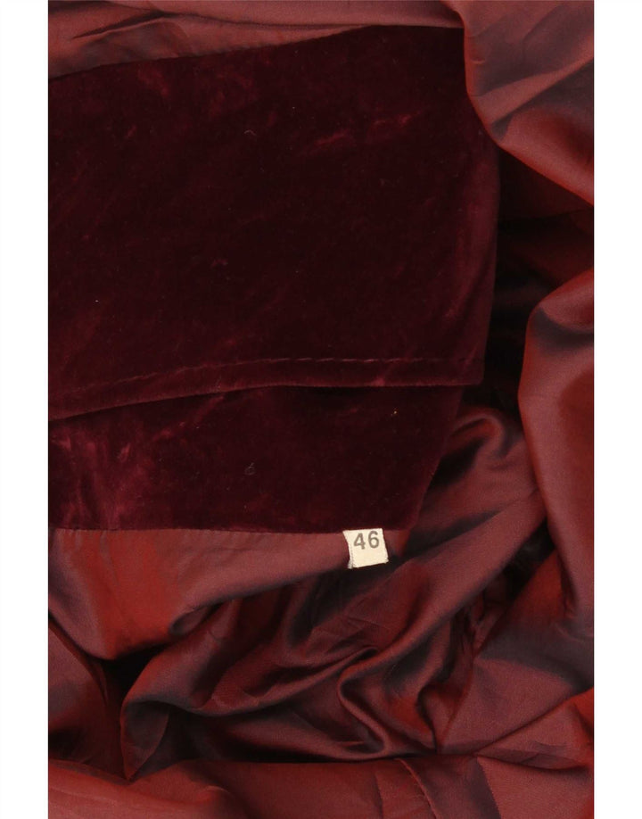 Sobretudo de veludo feminino vintage IT 46 grande Borgonha