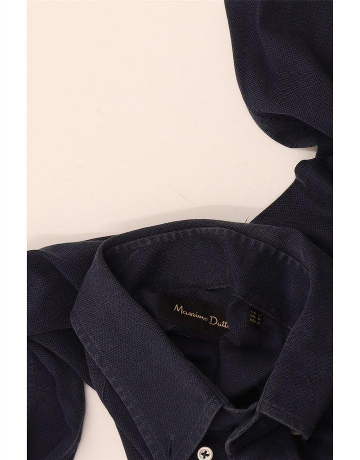 Camisa masculina Massimo Dutti média azul marinho