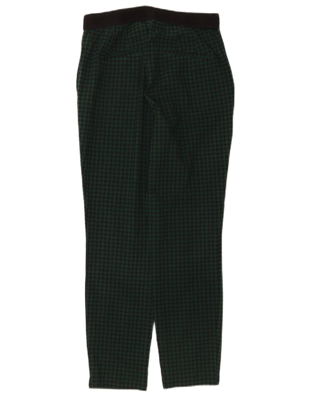 Zara Calça Chino Feminina Slim Médio W28 L26 Poliéster Xadrez Verde