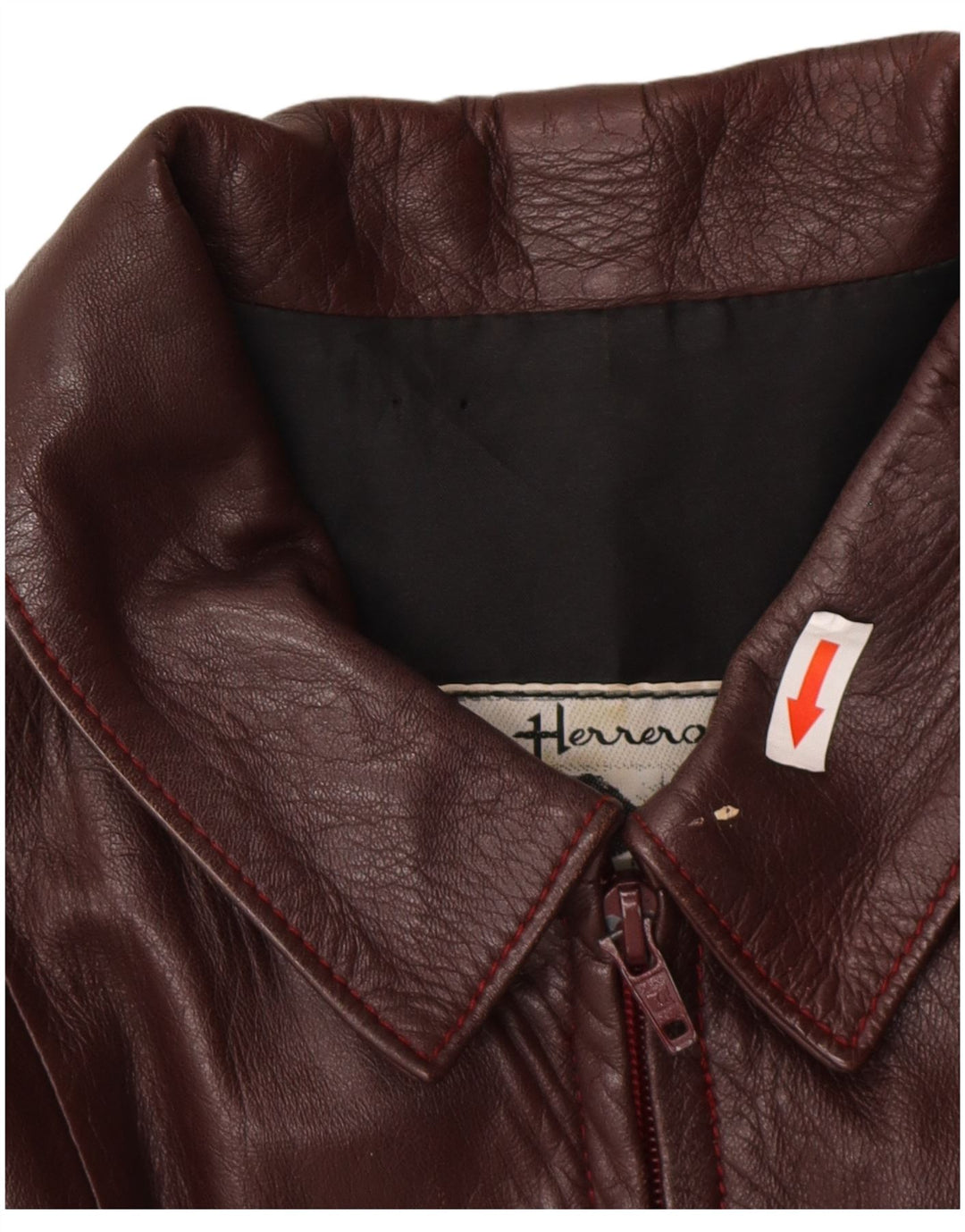 Jaqueta de couro feminina Herrero IT 48 XL couro marrom