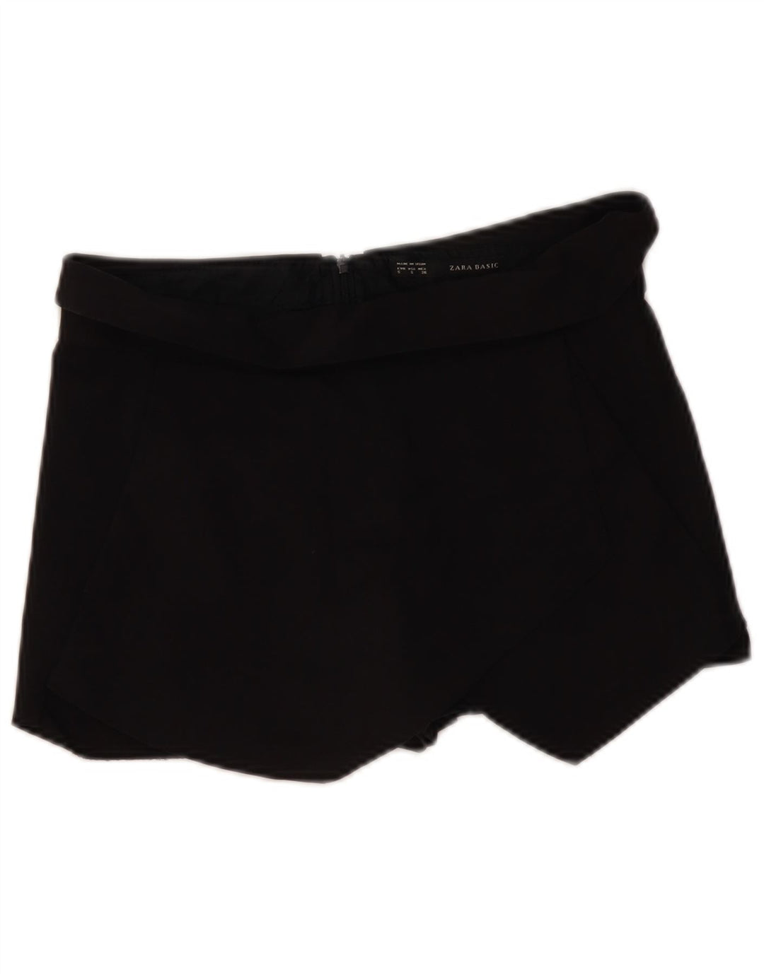 ZARA Womens Skort UK 8 Pequeno Acetato Preto