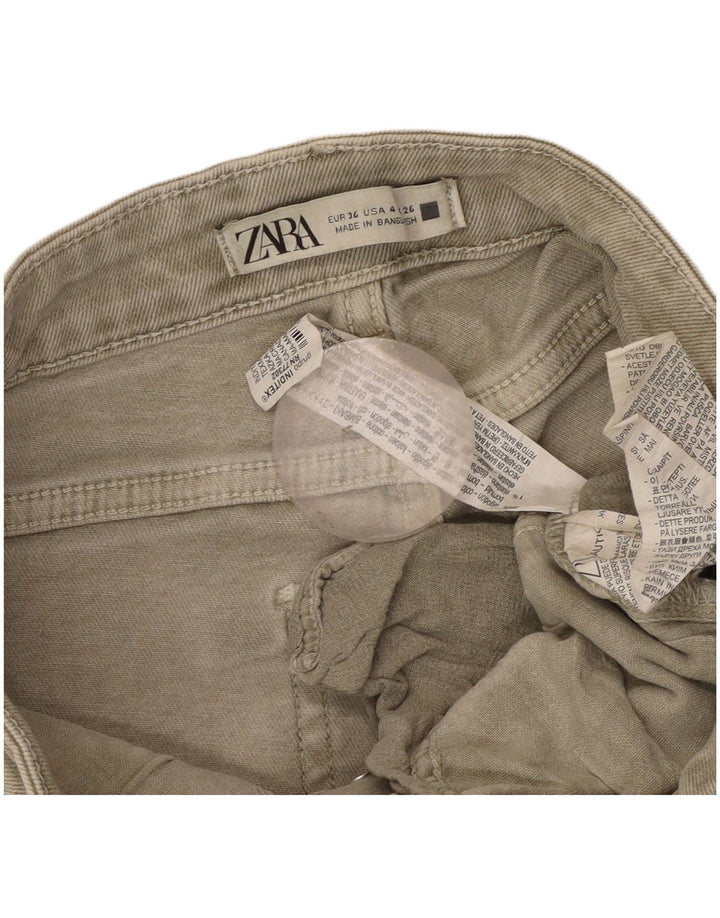Calça jeans reta feminina Zara EU 36 XS W26 L26 algodão cinza