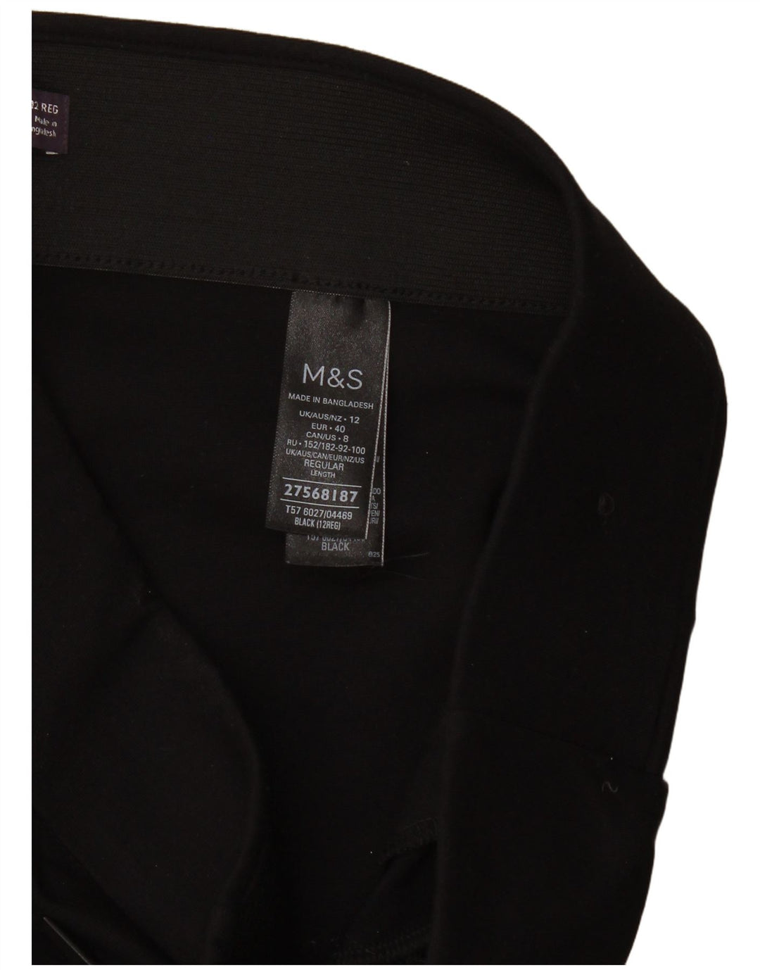 Leggings femininos Marks & Spencer Reino Unido 12 viscose preta média