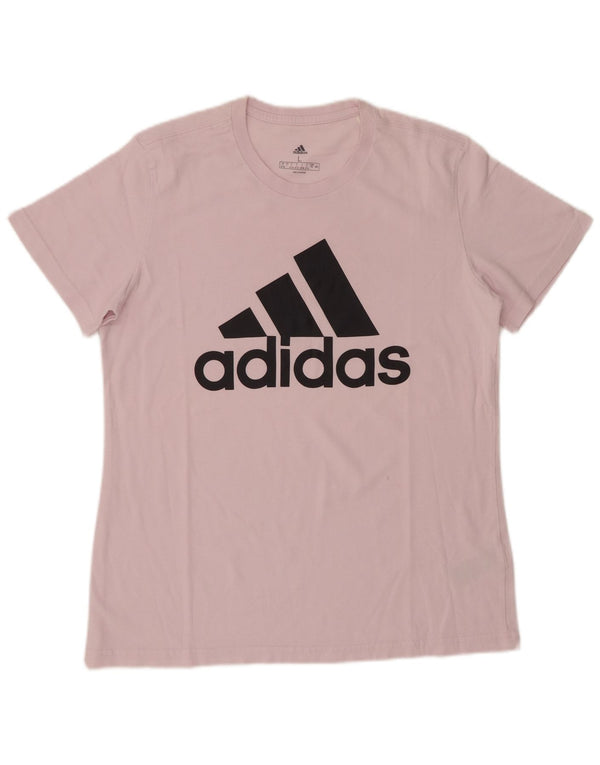 Camiseta feminina ADIDAS com estampa gráfica UK 16/18 grande algodão rosa