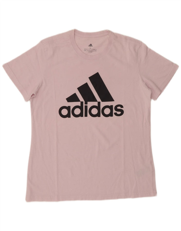 Camiseta feminina ADIDAS com estampa gráfica UK 16/18 grande algodão rosa