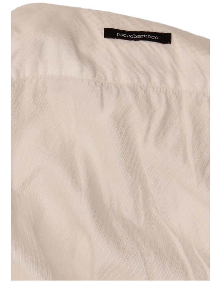 Camisa masculina Roccobarocco pequena branca