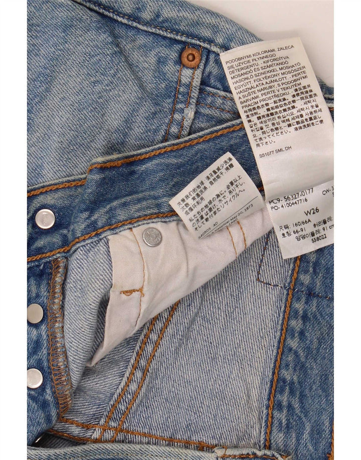 Shorts jeans feminino Levi's 501 W26 pequeno azul algodão