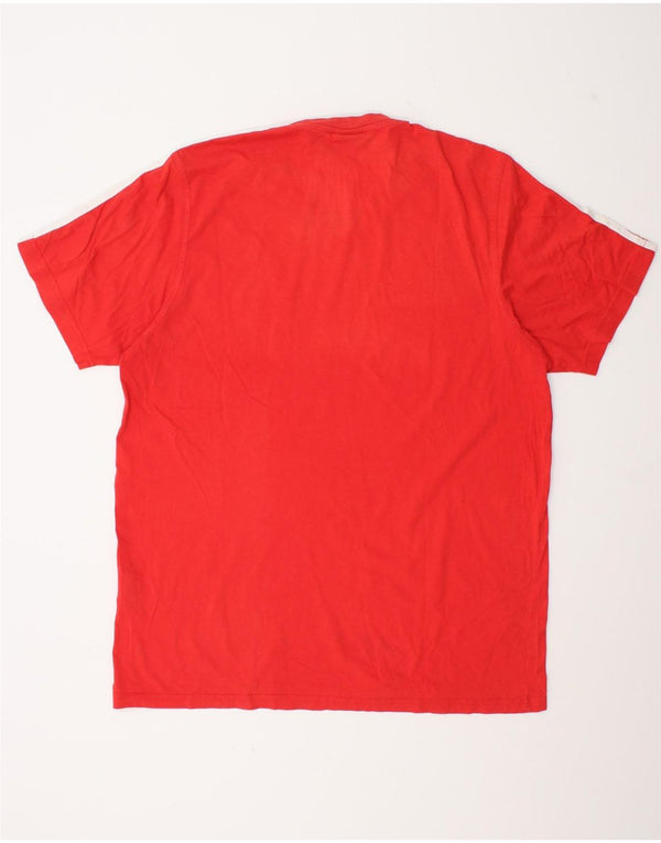 Adidas Mens Graphic T-Shirt Top UK 46/48 XL Algodão Vermelho