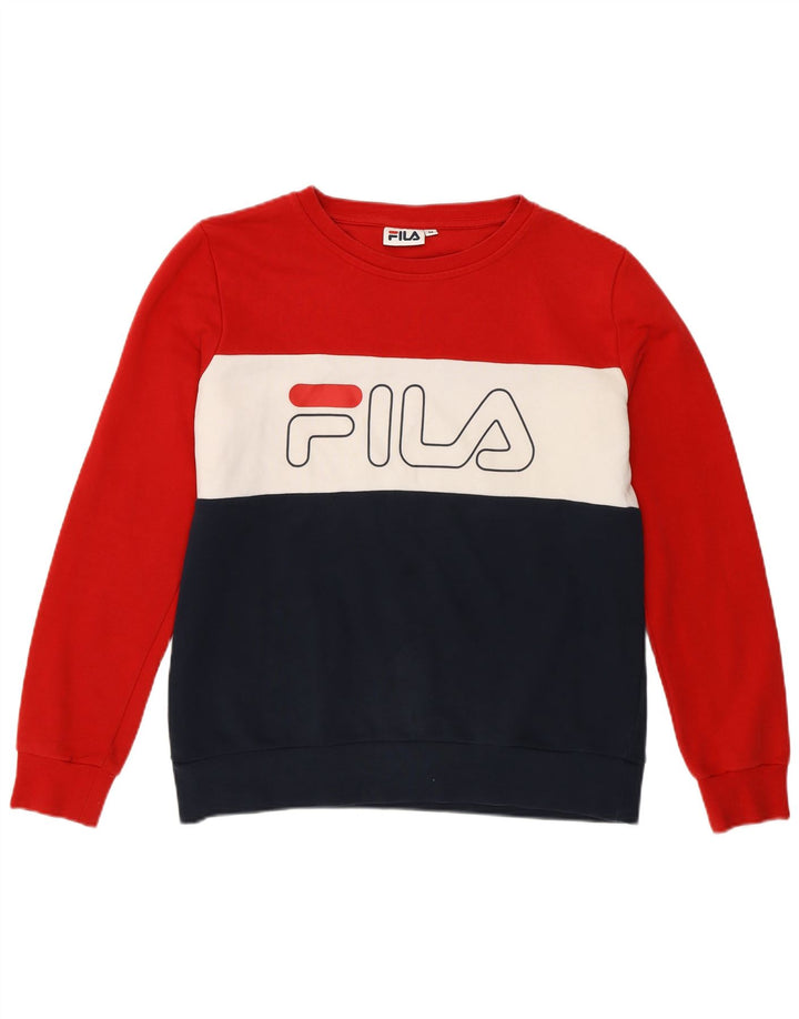 Moletom feminino Fila Jumper UK 14 médio multicolorido colorblock