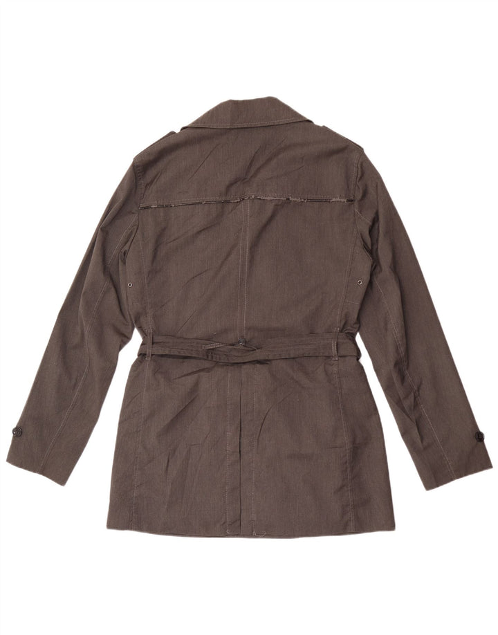 Casaco impermeável masculino vintage UK 36 poliéster cinza pequeno
