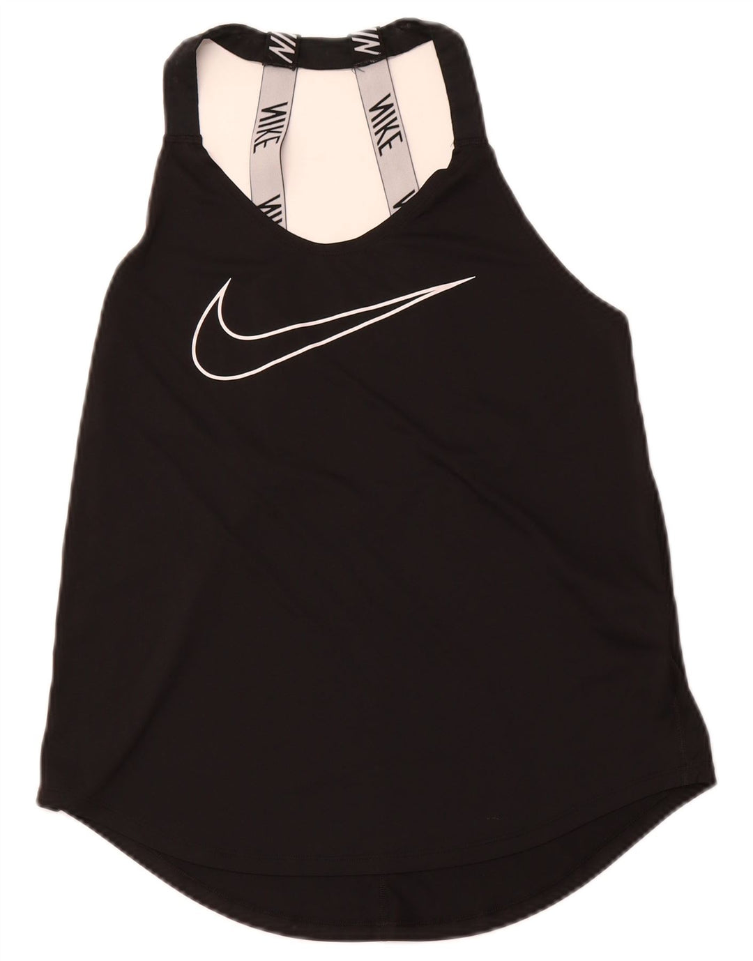 Colete feminino Nike Dri Fit Loose Fit gráfico top UK 12 médio preto