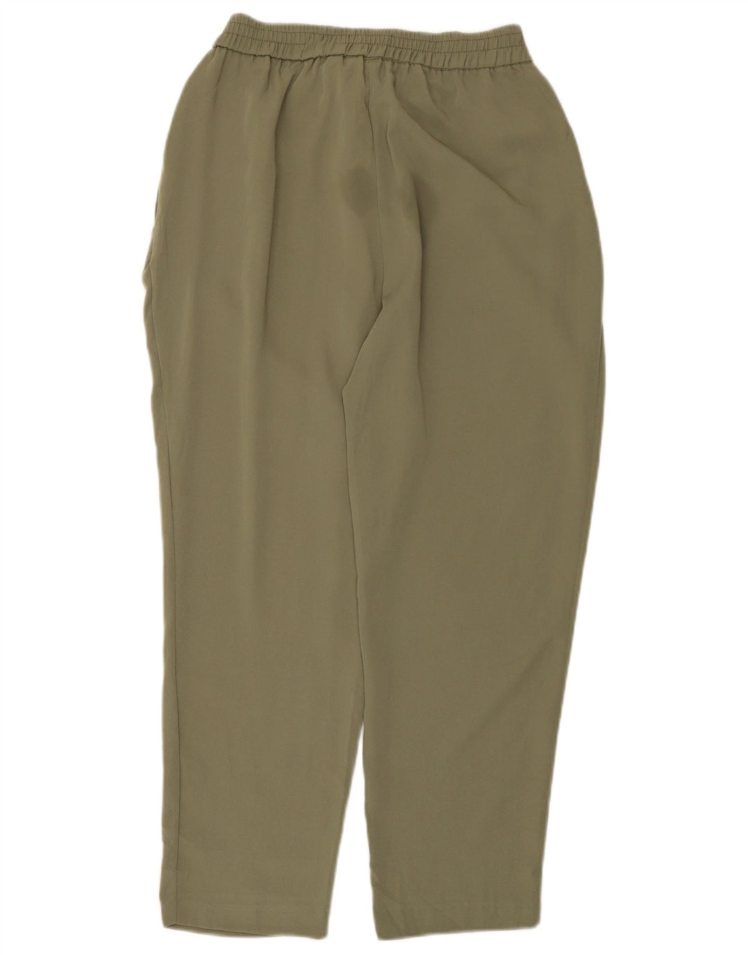 Zara Calça feminina cônica cortada grande W32 L24 poliéster cáqui