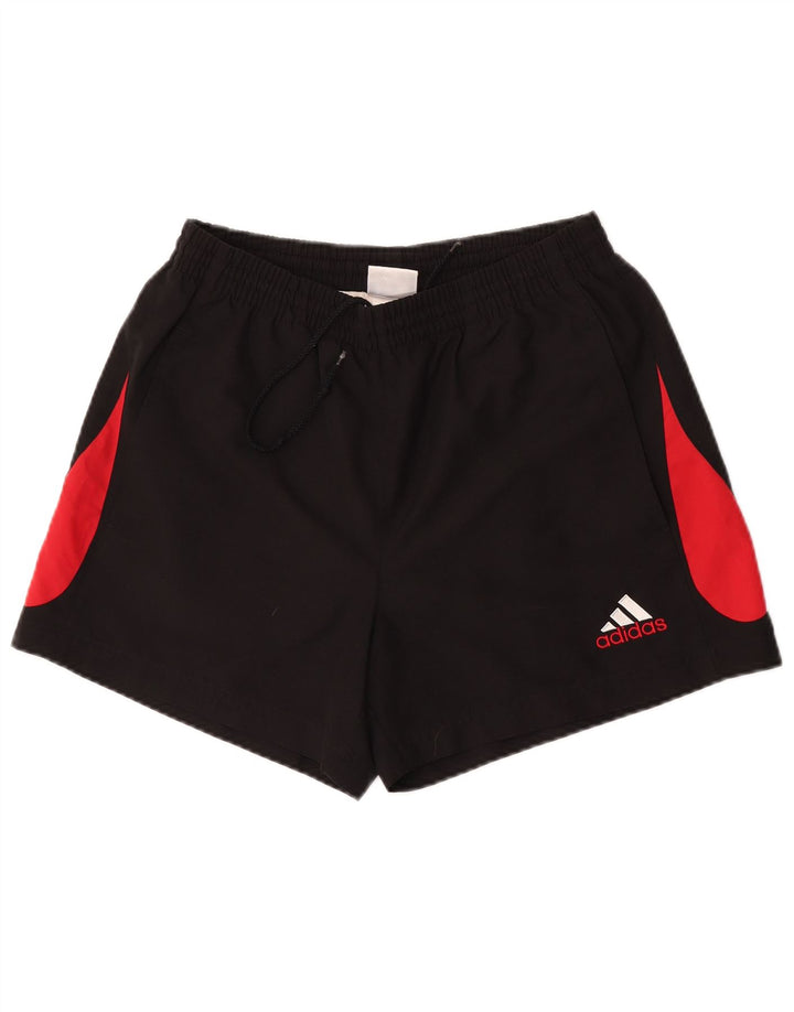 Shorts esportivos masculinos Adidas médio preto colorblock poliéster