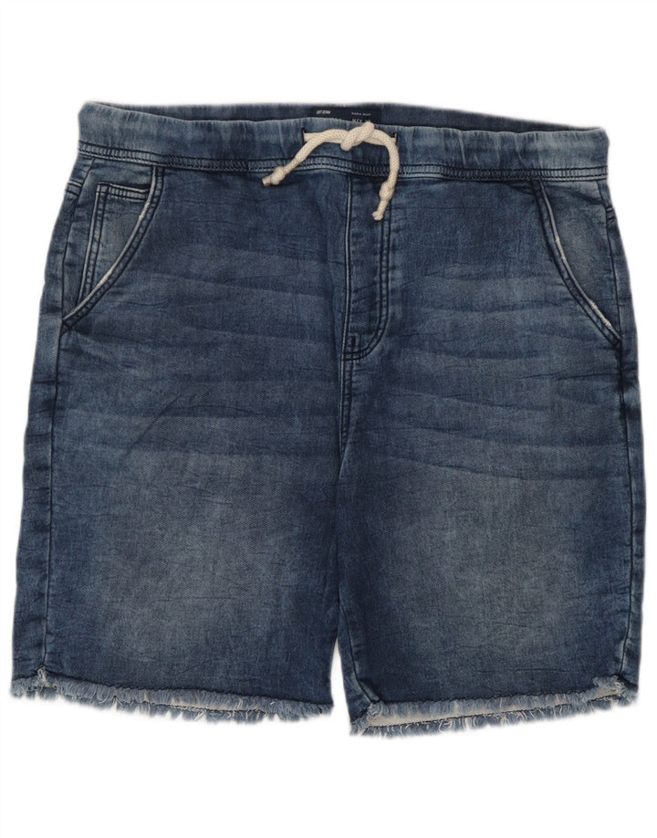 Zara Shorts Masculino Grande W32 Azul Algodão