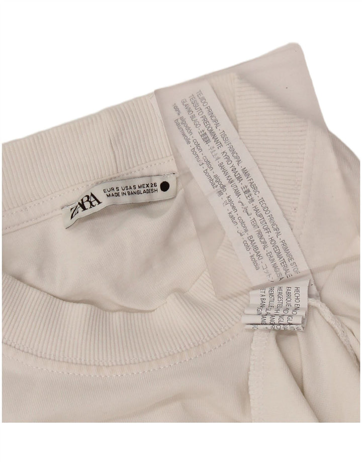 Camiseta masculina Zara top pequeno algodão off white