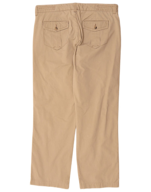 Zara Calça Chino Masculina Reta EU 44 Grande W34 L30 Algodão Bege