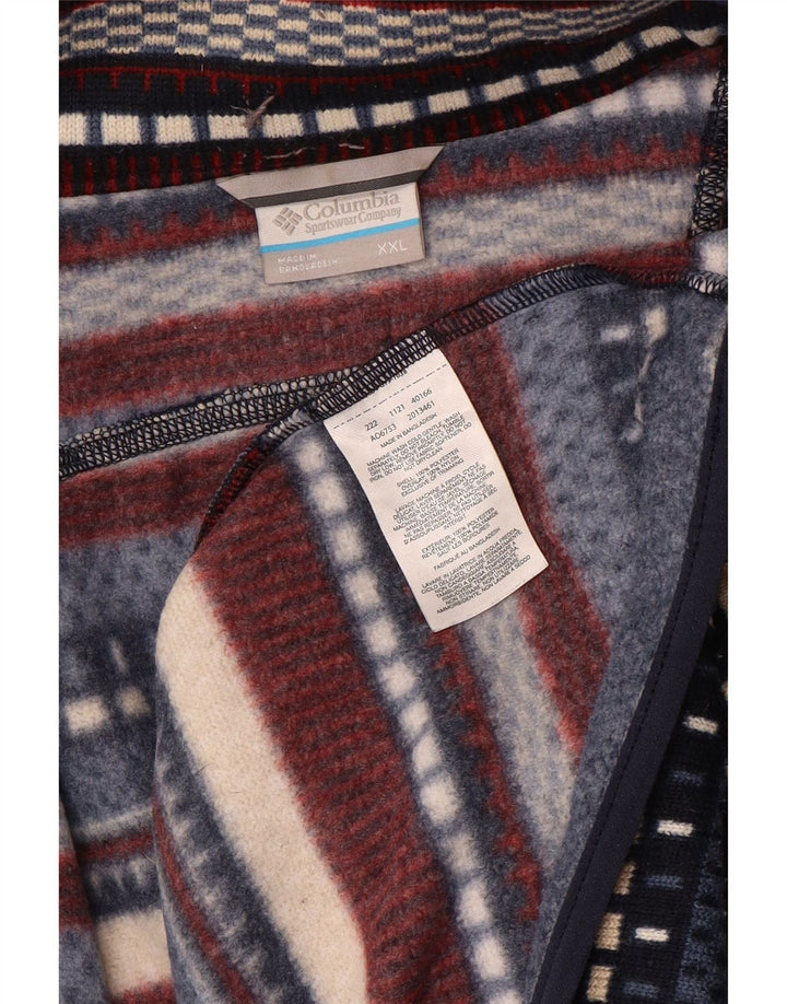 Columbia Suéter masculino com zíper e gola 2XL poliéster listrado multicolorido