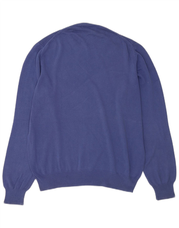 Zara Suéter masculino com gola redonda grande azul