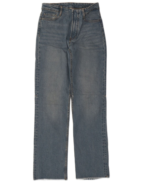 Jeans retos femininos Massimo Dutti EU 34 2XS W24 L30 azul algodão