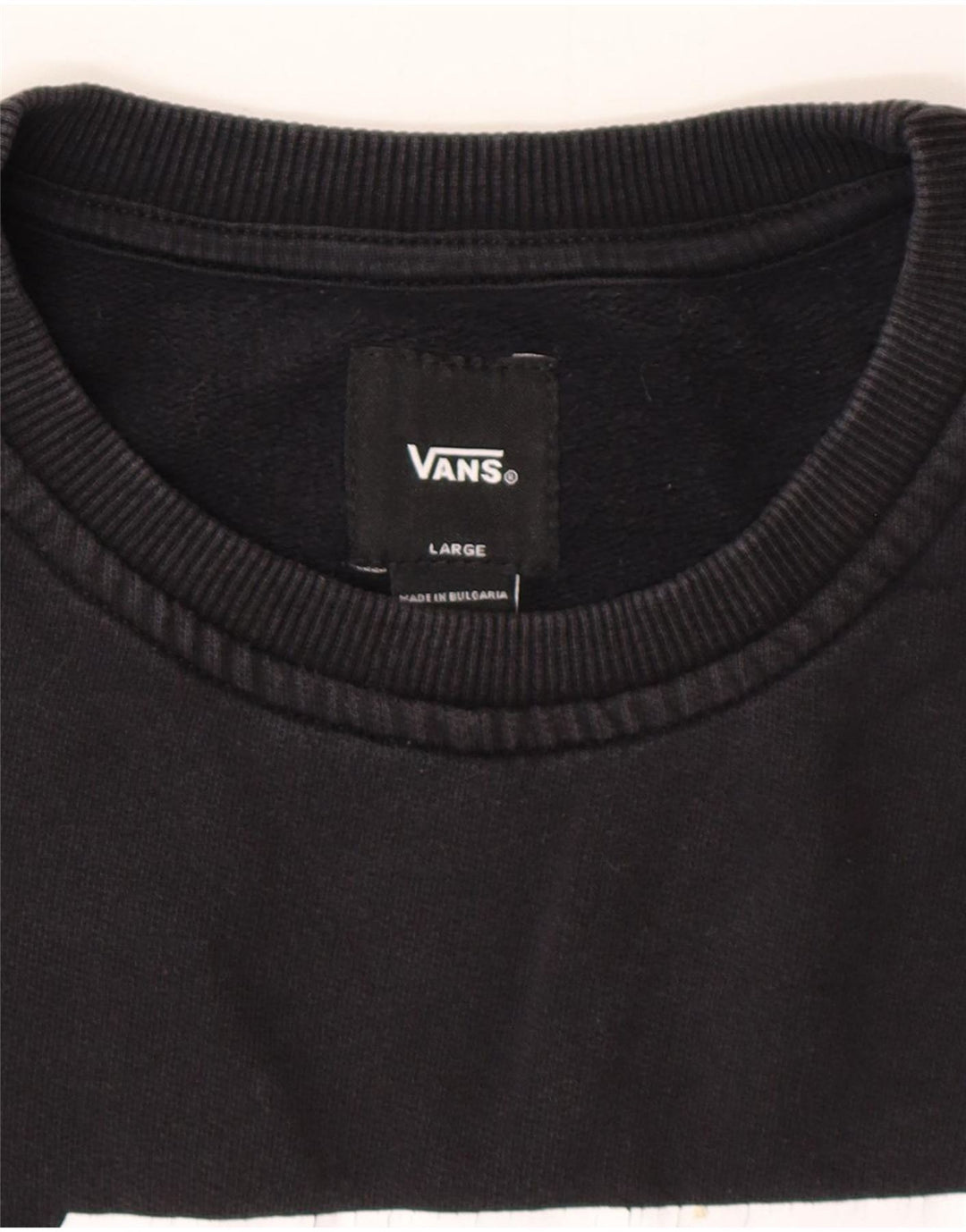 VANS Mens Graphic Moletom Jumper Grande Preto