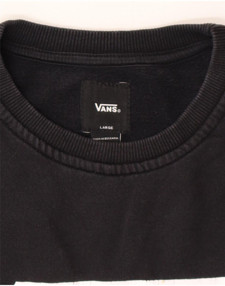 VANS Mens Graphic Moletom Jumper Grande Preto