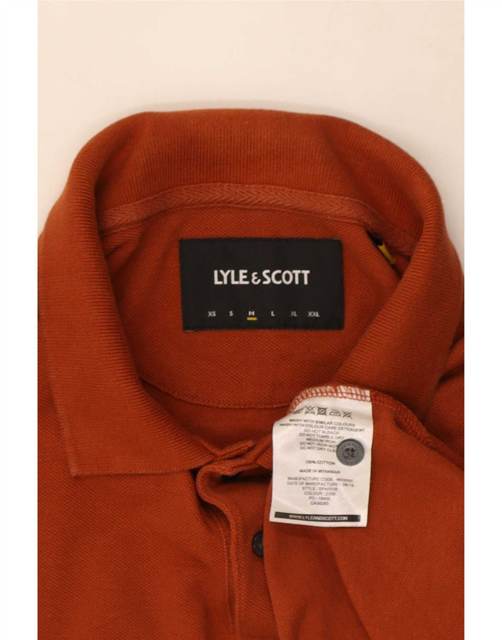 Camisa polo masculina Lyle & Scott médio laranja algodão
