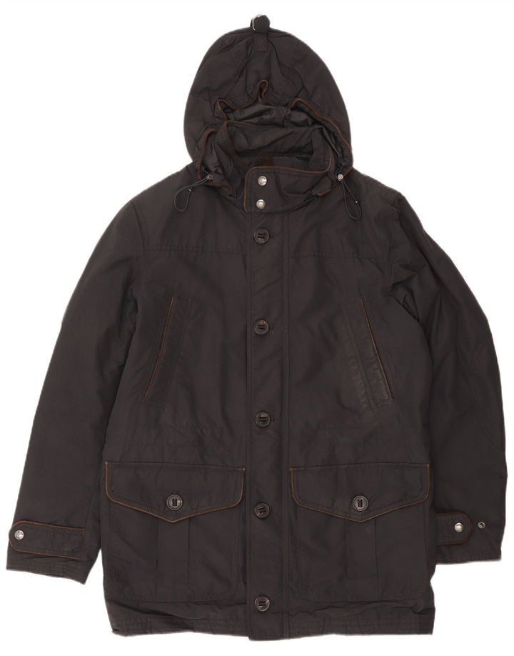 Jaqueta Parka masculina com capuz Massimo Dutti Reino Unido 38 marrom médio