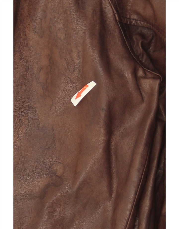 Jaqueta de couro masculina Bomboogie Reino Unido 34 XS couro marrom