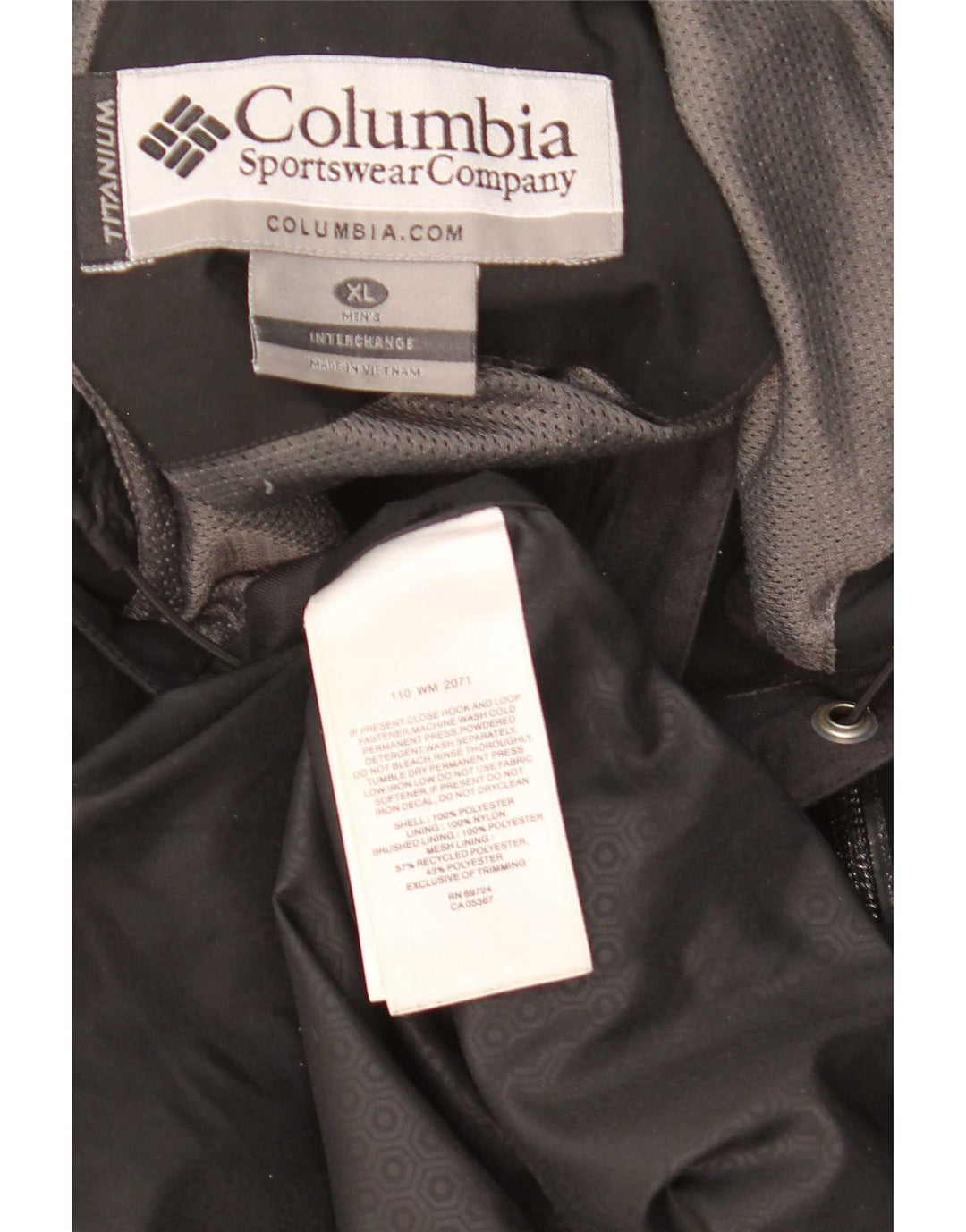 Columbia Mens Titanium Hooded Rain Jacket UK 42 XL Poliéster Preto