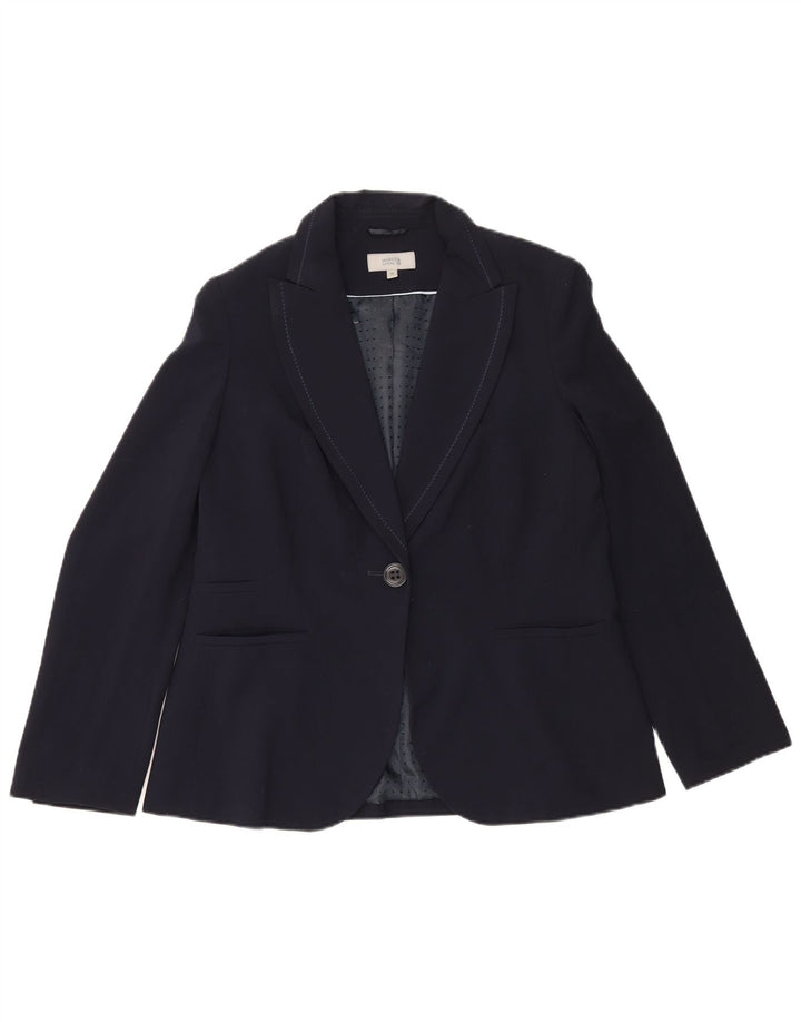 Jaqueta blazer feminina Marks & Spencer com 1 botão Reino Unido 16 grande azul marinho