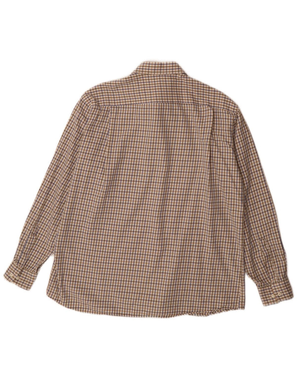 Camisa masculina Ungaro Classic Fit XL xadrez bege