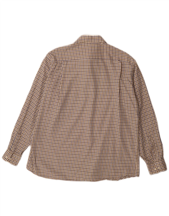 Camisa masculina Ungaro Classic Fit XL xadrez bege