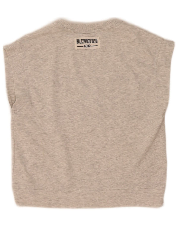 Zara Camiseta feminina solta com estampa gráfica 11-12 anos algodão cinza