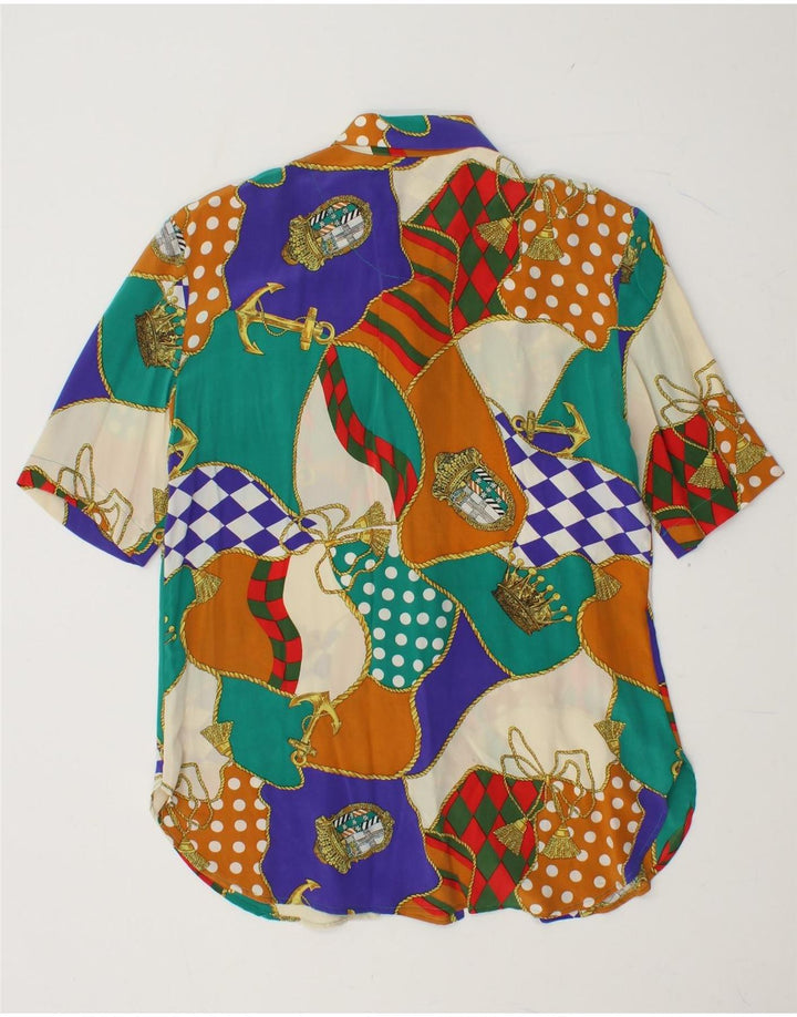 Blusa feminina FIORELLA RUBINO UK 14 média patchwork multicolorida