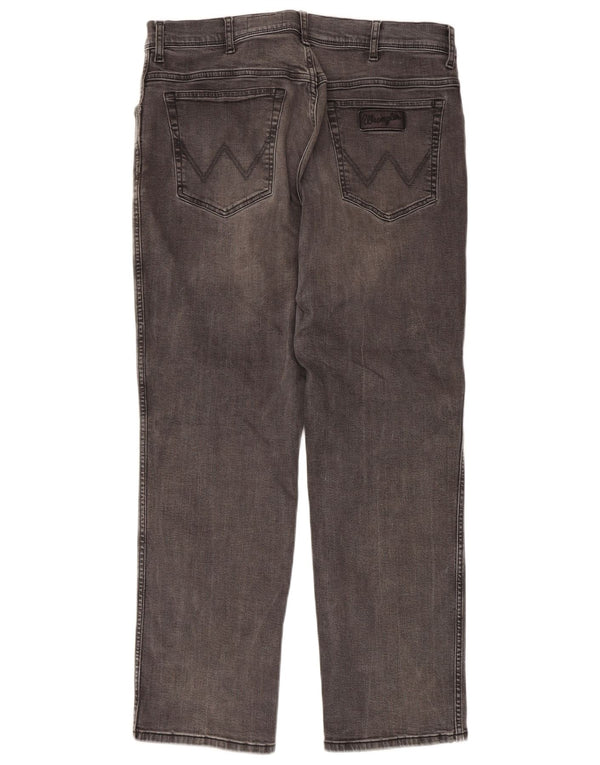 Wrangler Masculino Texas Straight Jeans W36 L30 Algodão Cinza
