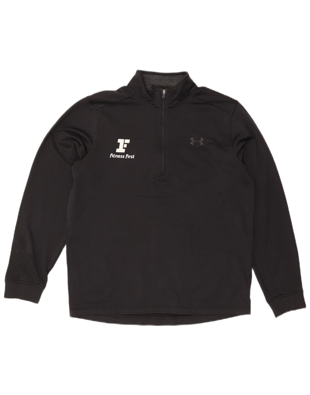 Under Armour Masculino Cold Gear Graphic Zip Neck Moletom Jumper Médio Preto