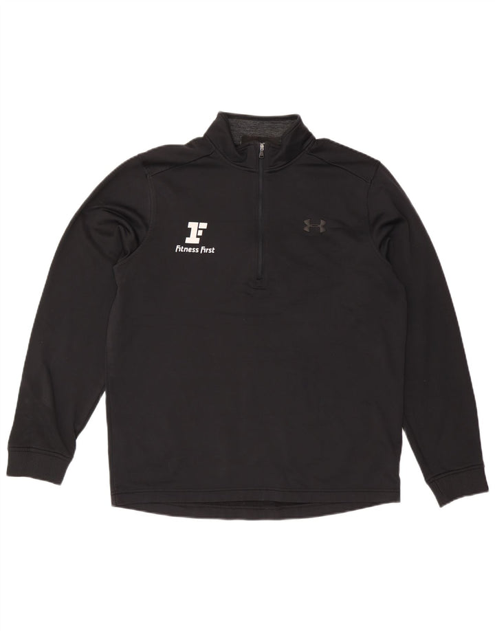 Under Armour Masculino Cold Gear Graphic Zip Neck Moletom Jumper Médio Preto