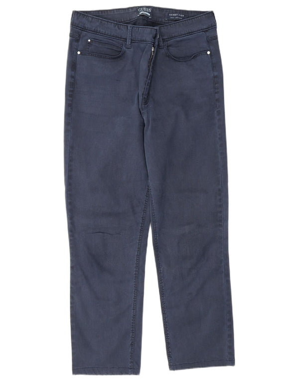 Guess Calça feminina skinny de cintura alta W30 L25 azul marinho
