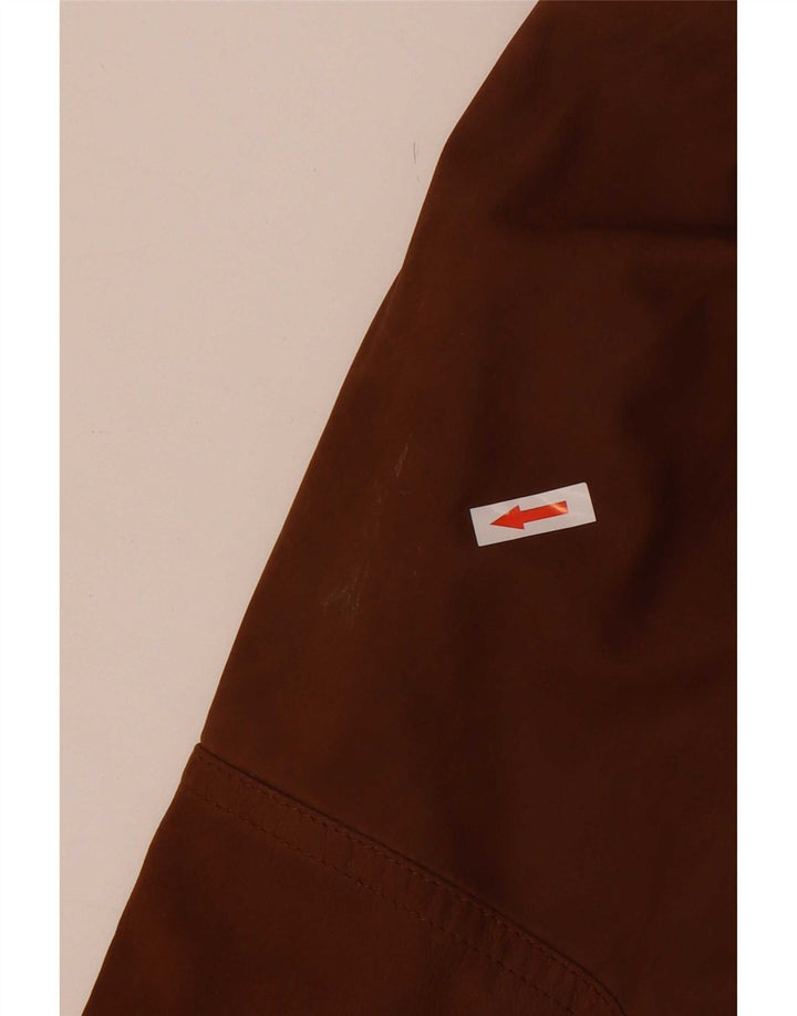 Jaqueta de couro masculina vintage IT 50 grande bloco colorido marrom